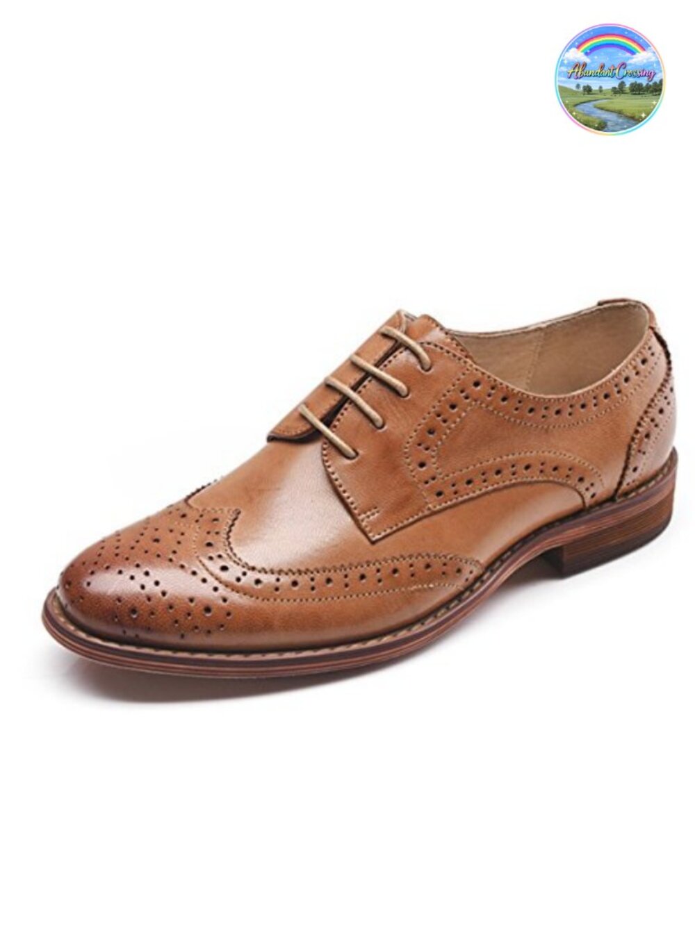 Women's Leather Lace-Up Wingtip Oxfords Flat